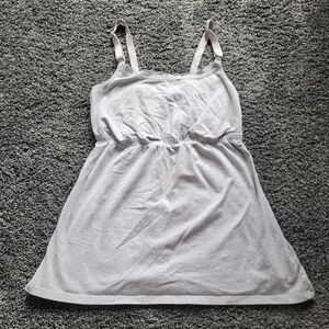 Nursing cami Gray Lace Built In Bra For Breasfeeding Camisole Banded Size Large